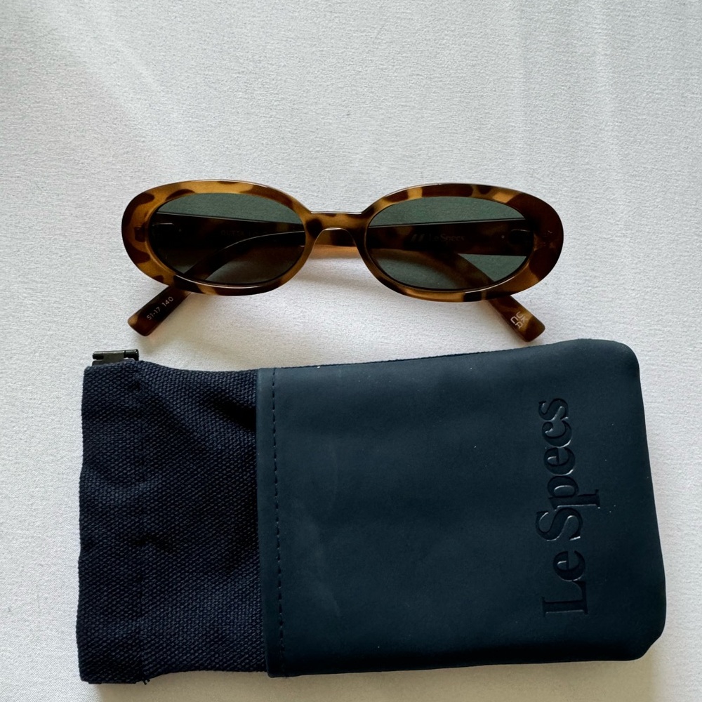Le Specs Brown Oval Sunglasses